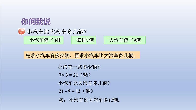 2024二年级数学下册八休闲假日-解决问题两步计算的乘加乘减应用题课件（青岛版六三制）第6页