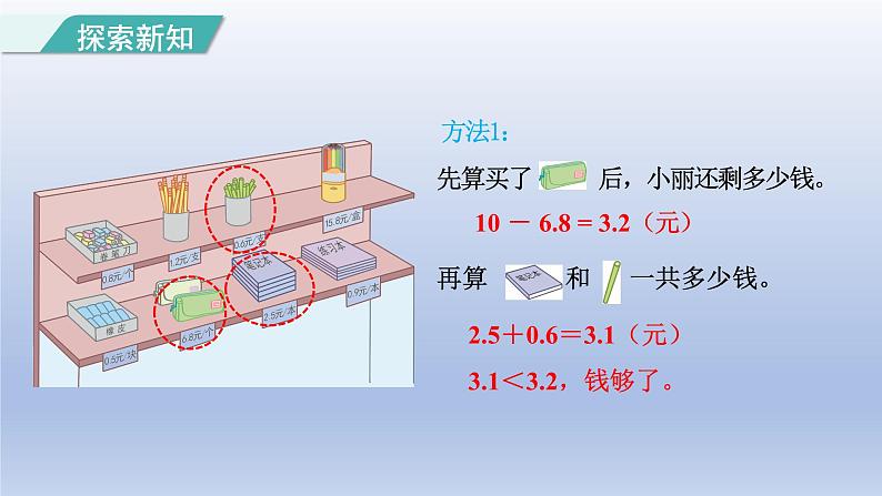 2024三年级数学下册第7单元小数的初步认识第4课时小数加减法的实际应用课件（人教版）第4页