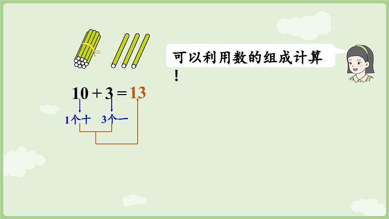 4.5 10加几、十几加几与相应的减法（课件）-2024-2025学年一年级上册数学人教版08