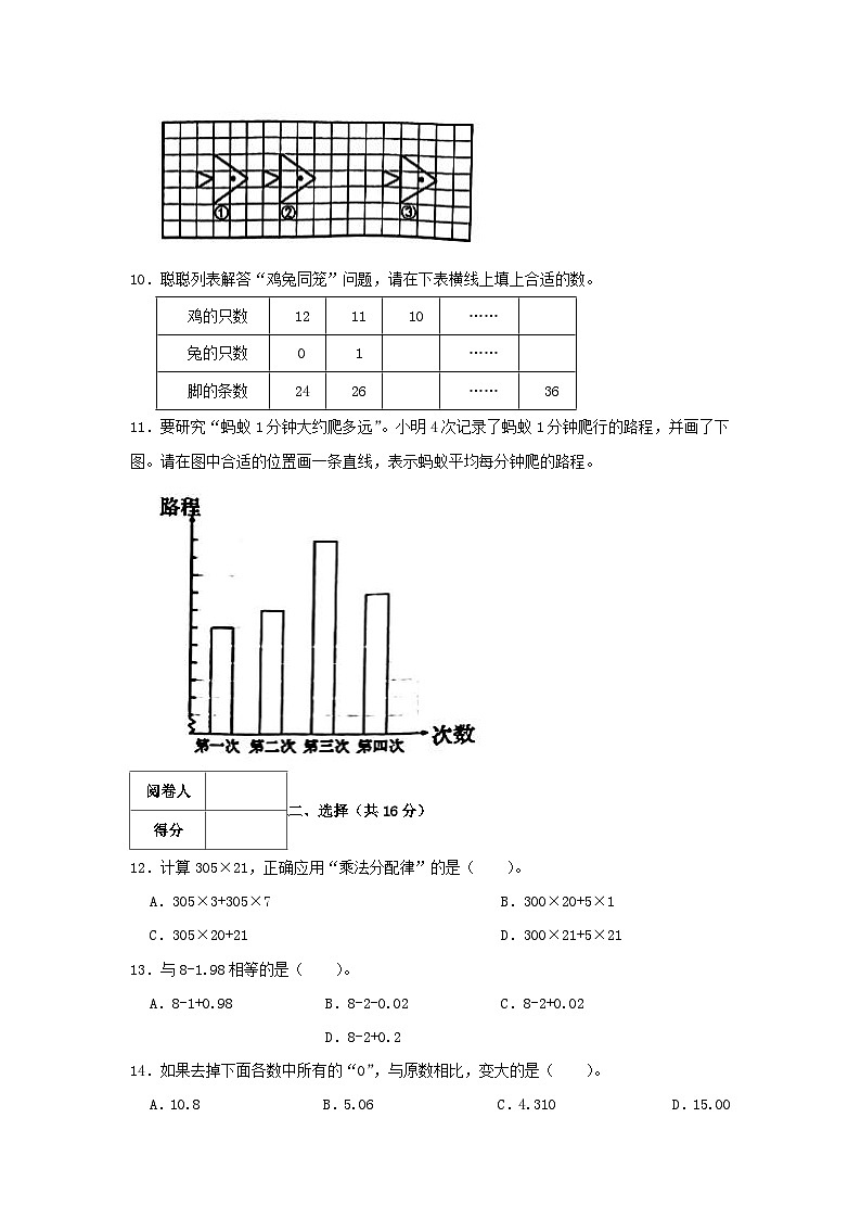 2020-2021学年浙江省杭州市江干区四年级下学期期末数学真题及答案02