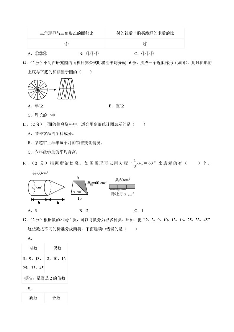 2024年河南省安阳市滑县小升初数学试卷附答案解析第2页