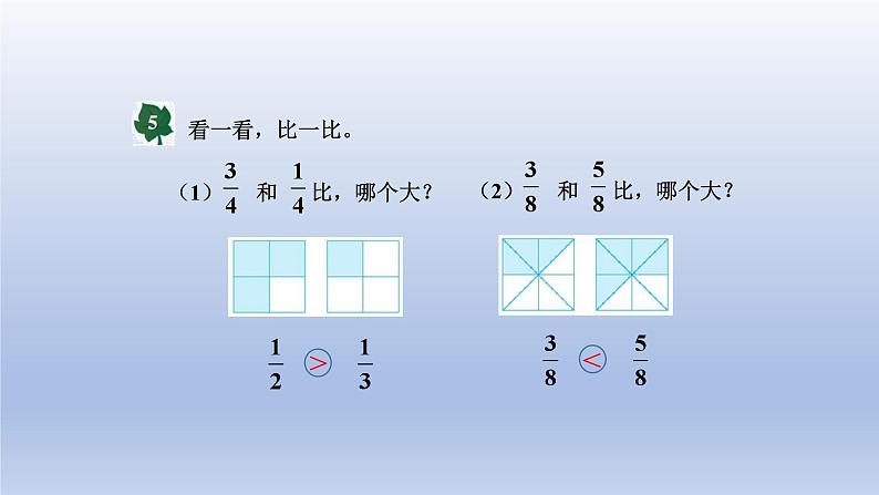 2024三年级数学下册八分数的初步认识2比较分数的大小课件（冀教版）第7页