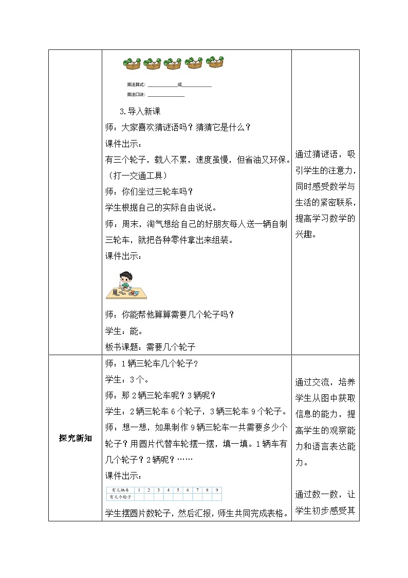北师大版上二年级上册备课包-5.4 需要几个轮子（课件+教案+学案+习题）02