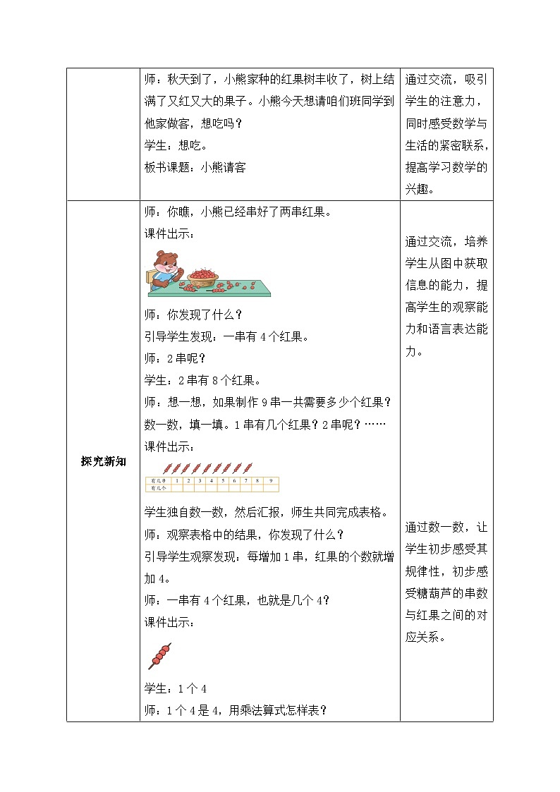 【核心素养】北师大版数学二年级上册-5.5 小熊请客（教案有反思）第2页