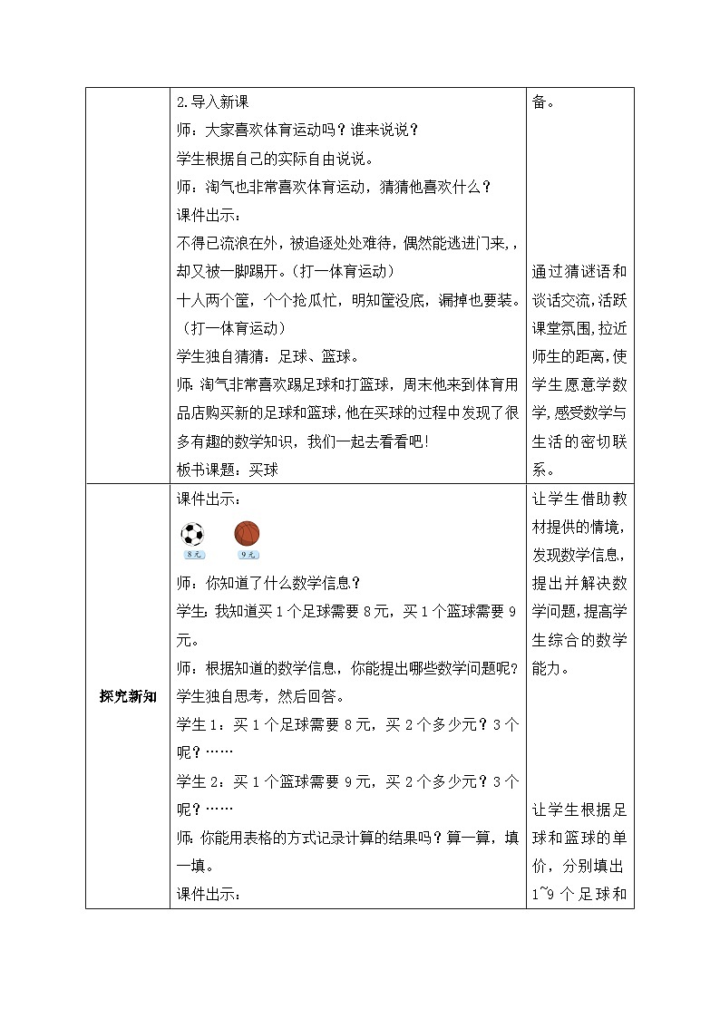 北师大版上二年级上册备课包-8.3 买球（课件+教案+学案+习题）02
