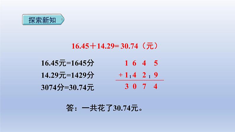 2024四年级数学下册第6单元小数的加法和减法第1课时位数相同的小数加减法课件（人教版）第5页