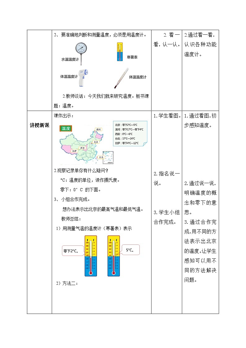 北师大版小学数学四年级上册第七单元第1课时《温度》课件+教案02