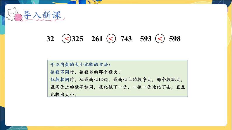 冀教版数学三年级上册 1.1.3  万以内数的大小比较 PPT课件第2页