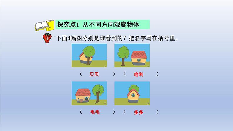 2024四年级数学下册第1单元观察物体二第1课时观察组合物体课件（冀教版）第4页