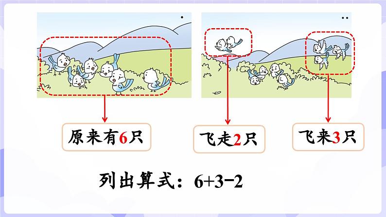 2.3.2 连加、连减与加减混合(课件) -2024-2025学年一年级数学上册 西师大版（2024）07