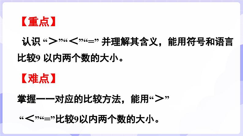 1.6  “＝”“＜”“＞”的认识与书写(课件) -2024-2025学年一年级数学上册 西师大版（2024）第4页