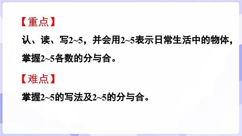 1.2 认识2~5及2~5的分与合(课件) -2024-2025学年一年级数学上册 西师大版（2024）03