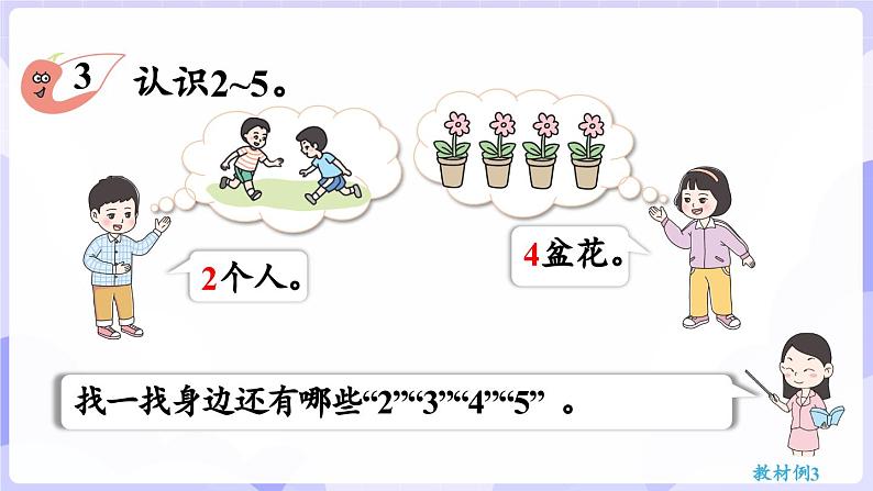 1.2 认识2~5及2~5的分与合(课件) -2024-2025学年一年级数学上册 西师大版（2024）05