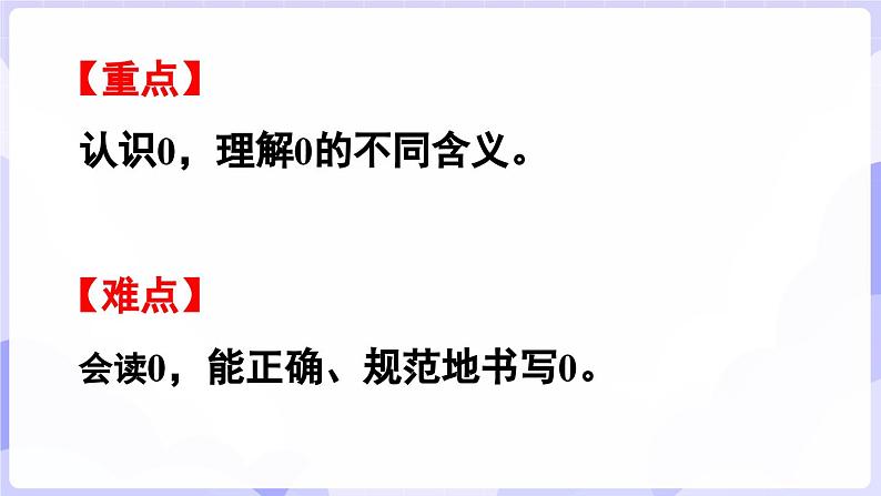 1.5 0的认识(课件) -2024-2025学年一年级数学上册 西师大版（2024）03