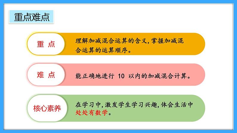 【新教材】人教版一年级上册2.3.5《加、减混合》PPT课件+教学设计+同步练习03