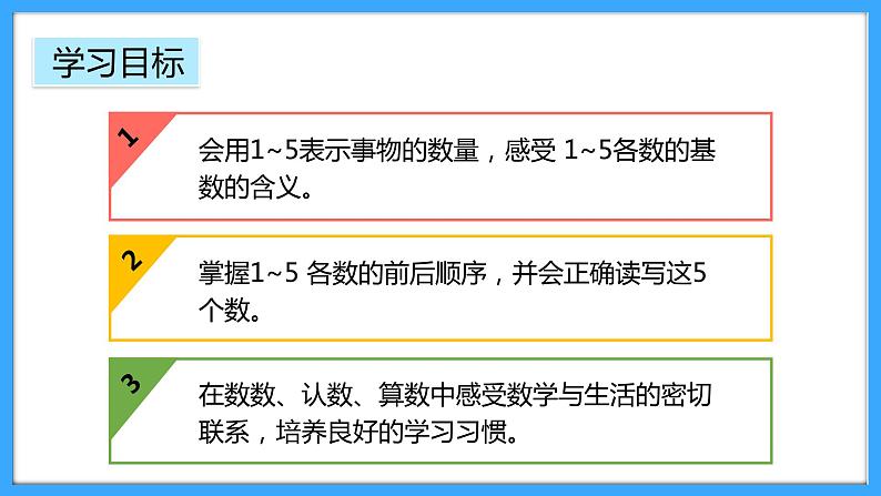 【新教材】人教版一年级上册1.1.1《1-5的认识》PPT课件+教学设计+同步练习02