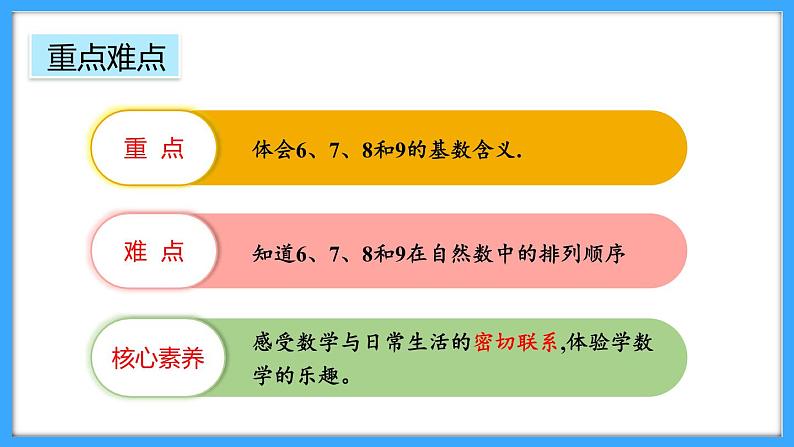 【新教材】人教版一年级上册2.1.1《6-9的认识》PPT课件+教学设计+同步练习03