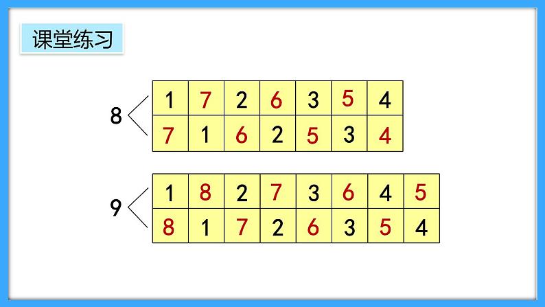 【新教材】人教版一年级上册2.2.7《练一练》PPT课件+同步练习07