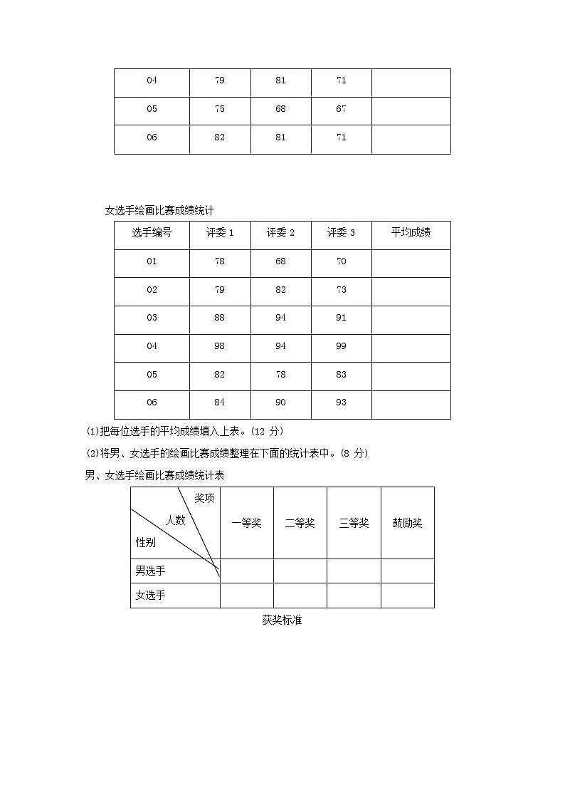2024四年级数学下册八我锻炼我降__平均数综合素质达标试卷（附答案青岛版六三制）03