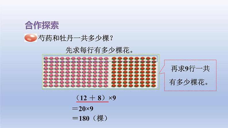 2024四年级数学下册三快乐农场__运算律乘法分配律课件（青岛版六三制）第5页