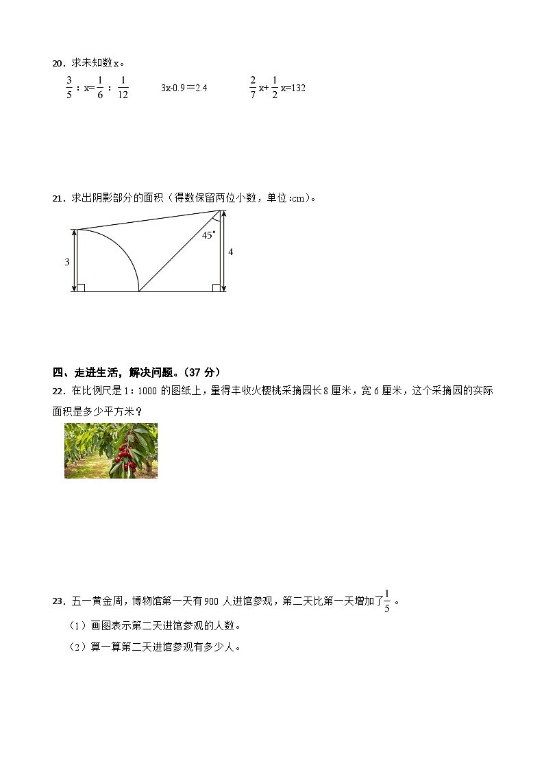 苏教版2024学年小升初数学分班考测试卷第3页
