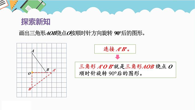 2024五年级数学下册第5单元图形的运动三第2课时在方格纸上画出旋转后的图形课件（人教版）第6页