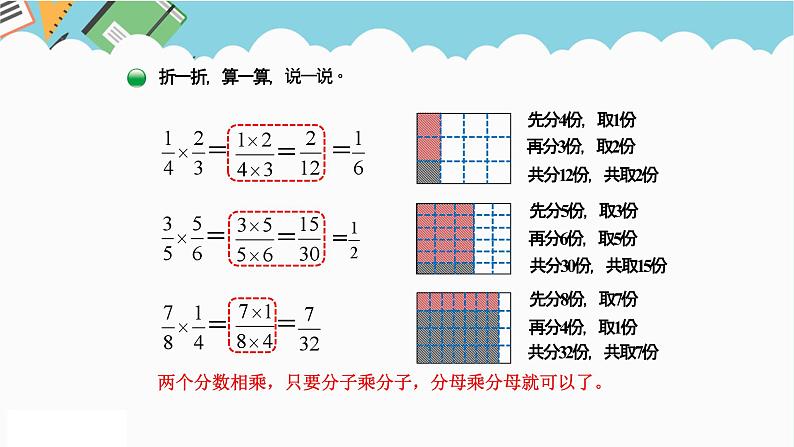 2024五年级数学下册第3单元分数乘法第3课时分数乘法三课件（北师大版）第7页