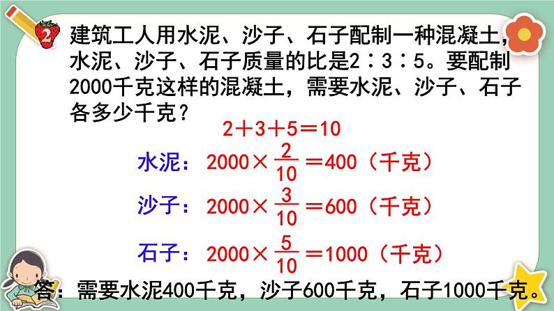 冀教版数学六上2.4《按比列分配》课件+教案含反思07