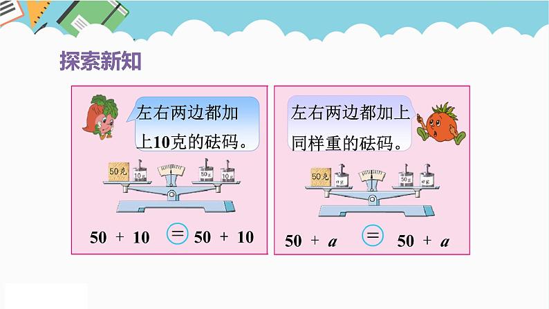 2024五年级数学下册第1单元简易方程第2课时等式的性质1和解方程课件（苏教版）第5页