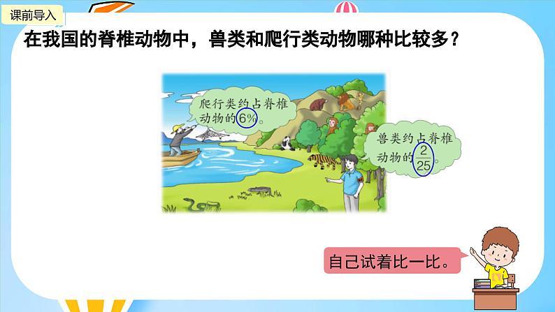 冀教版小学数学六年级上册1.2《分数和百分数的大小比较及互化》课件06