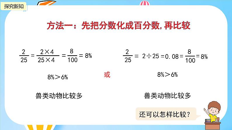 冀教版小学数学六年级上册1.2《分数和百分数的大小比较及互化》课件07