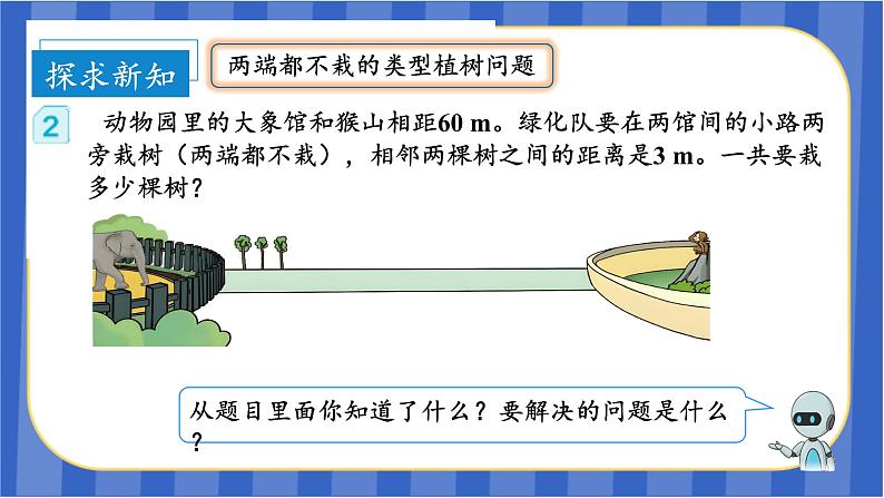 第7单元_第02课时_数学广角-植树问题（2）（两端都不栽）（教学课件）-五年级数学上册人教版08