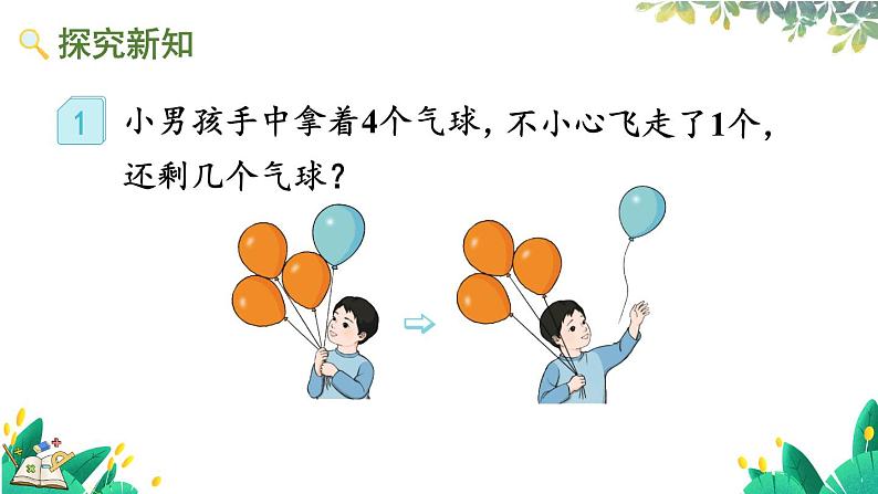 人教版数学一年级上册 1.7 认识减法 PPT课件+教案+习题03