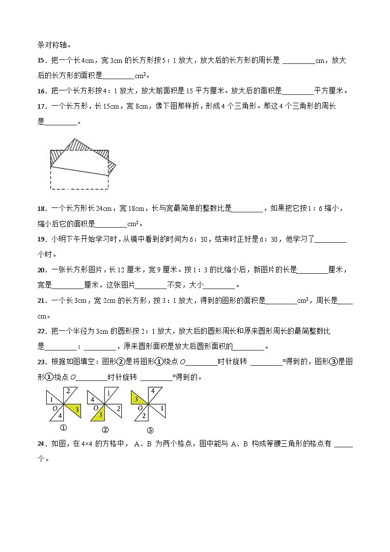 人教版六年级下册数学小升初专题训练：图形的变换（含答案）第2页