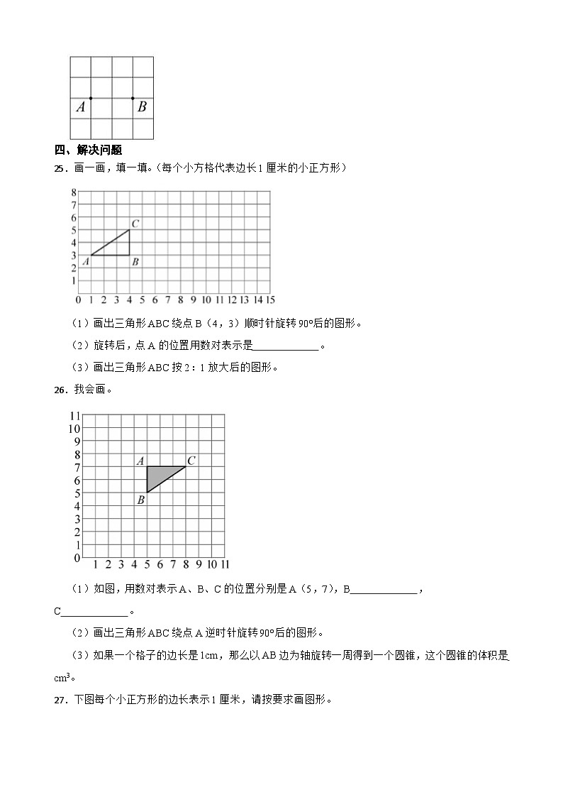 人教版六年级下册数学小升初专题训练：图形的变换（含答案）第3页