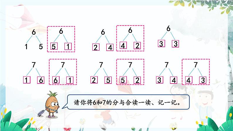 苏教版数学一年级上册 2.2 6、7的分与合 课件+学案+习题08