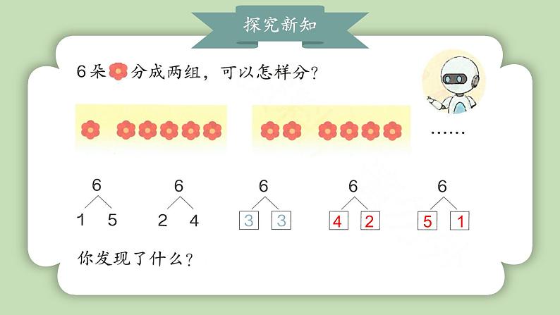 人教版小学数学一年级上册第二单元6-10的认识和加、减法《分与合》课件第7页