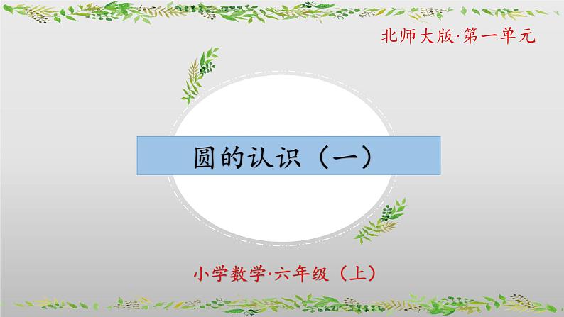 【核心素养】北师大版数学六年级上册 1.1 圆的认识（一）（教学课件+同步练习）01