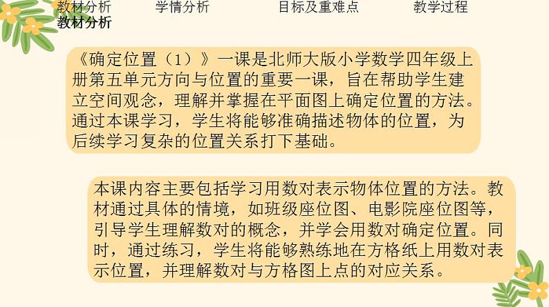 四年级上册数学 北师大版确定位置（1）说课（课件）03