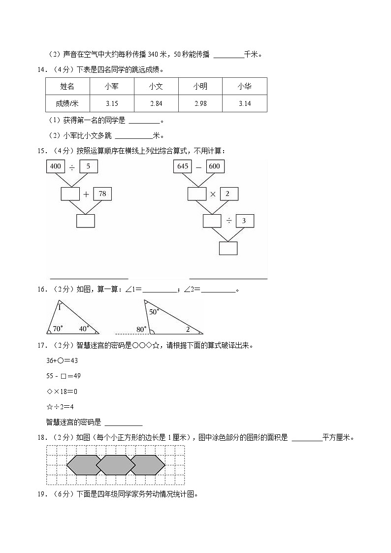 2023-2024学年广东省广州市天河区四年级（下）期末数学试卷03