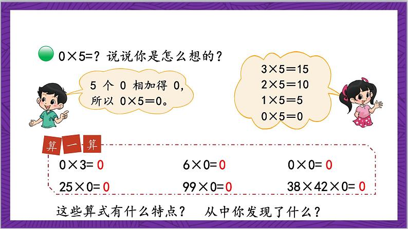 北师大版数学三年级上册 6.5《0×5＝？》课件第6页