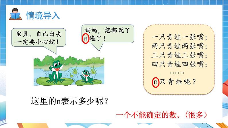 人教版数学五年级上册5.1.1《用字母表示数》课件02