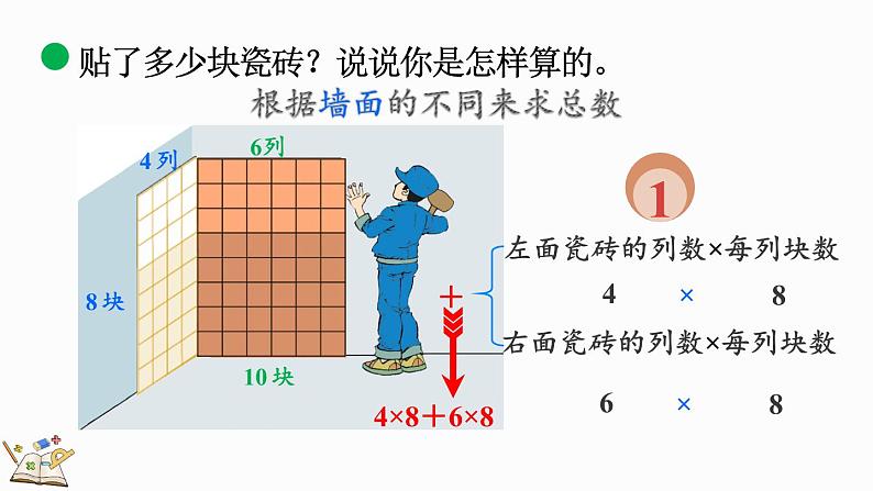 北师大版四年级数学上册课件 4.6 乘法分配律（1）第7页