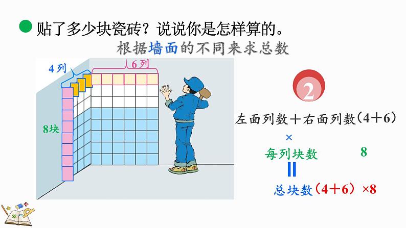 北师大版四年级数学上册课件 4.6 乘法分配律（1）第8页