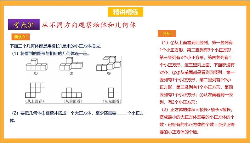 北师大数学六年级上册 第3单元《观察物体》单元热点难点课件06