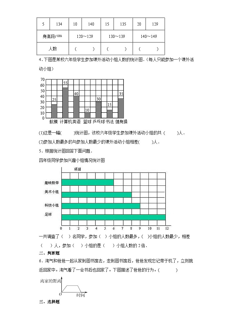 北师大版数学六年级上册 5.3《身高的情况》同步分层练习-02