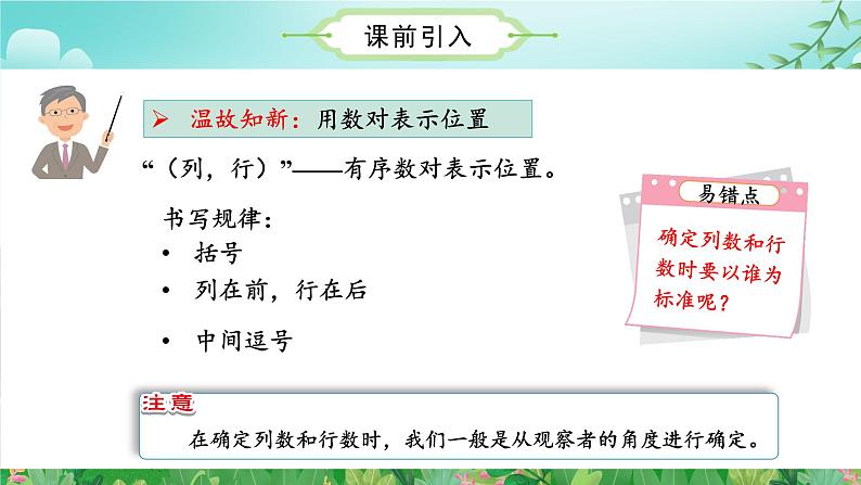 人教版五年级数学上册课件 2.2 在方格纸上用数对确定物体的位置第5页