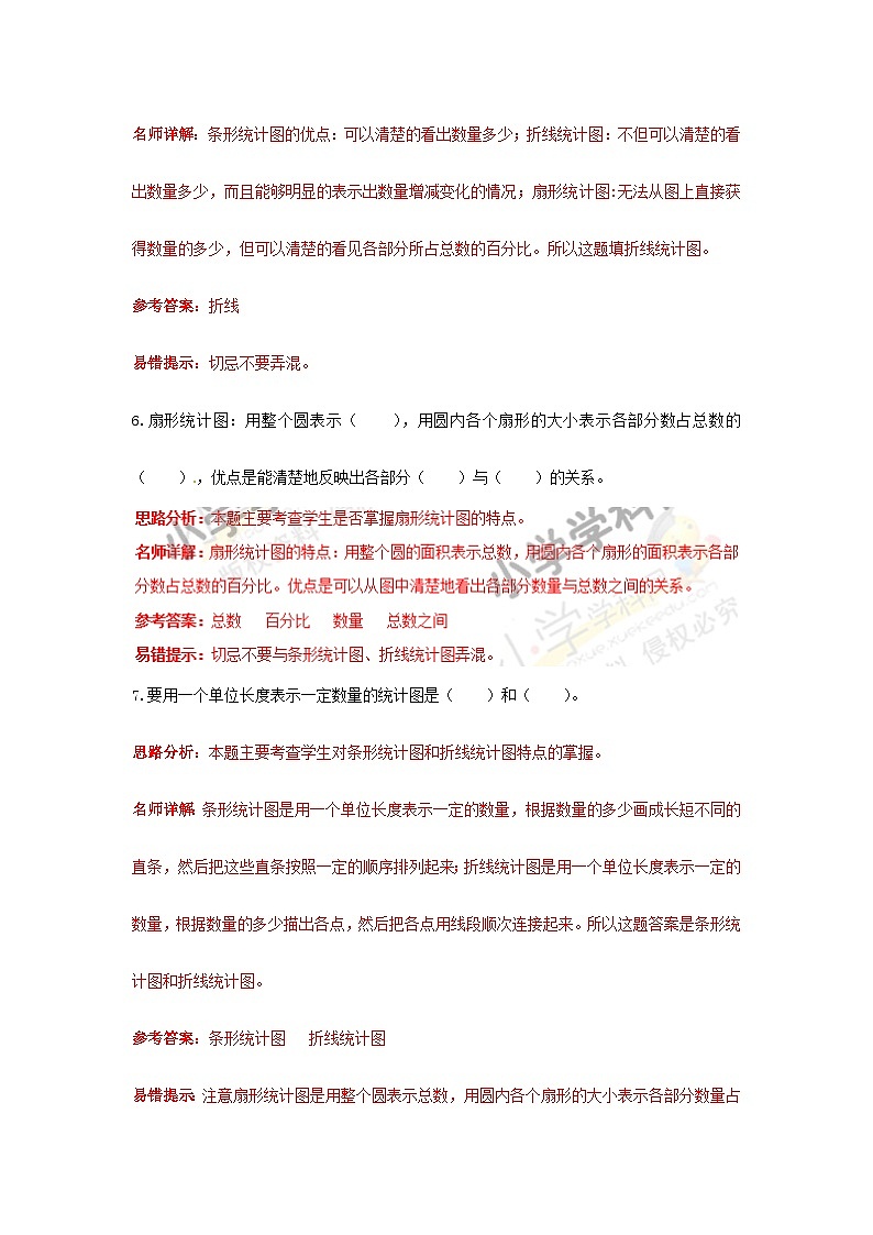 人教版小升初数学高频考点过关演练9-统计（解析版）03