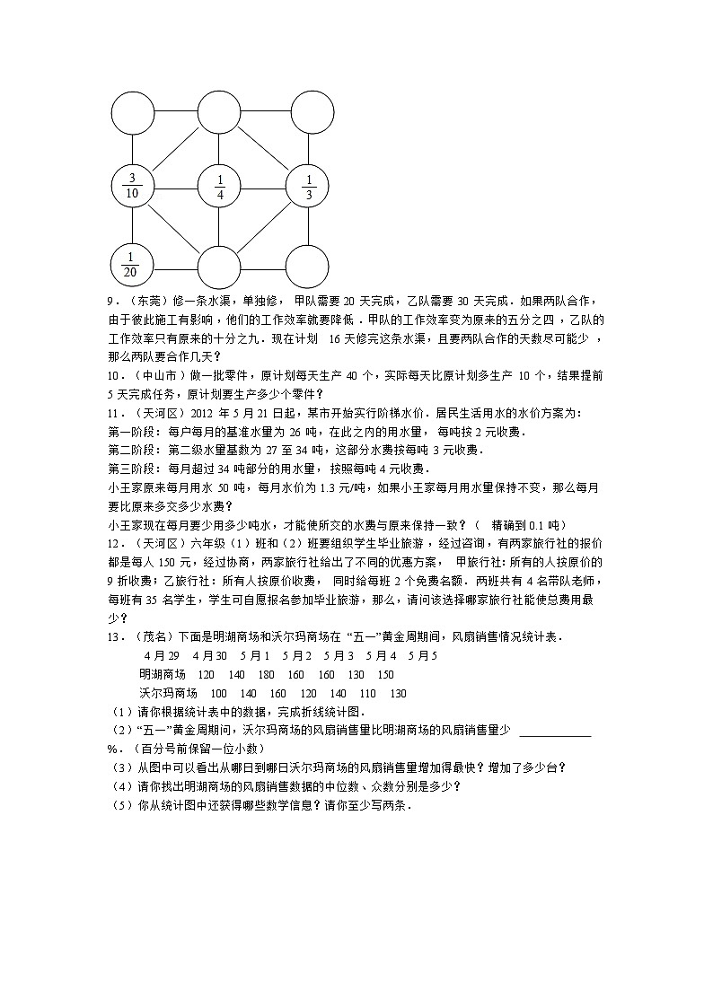 人教版小升初数学试题精粹100例及解析广东省02