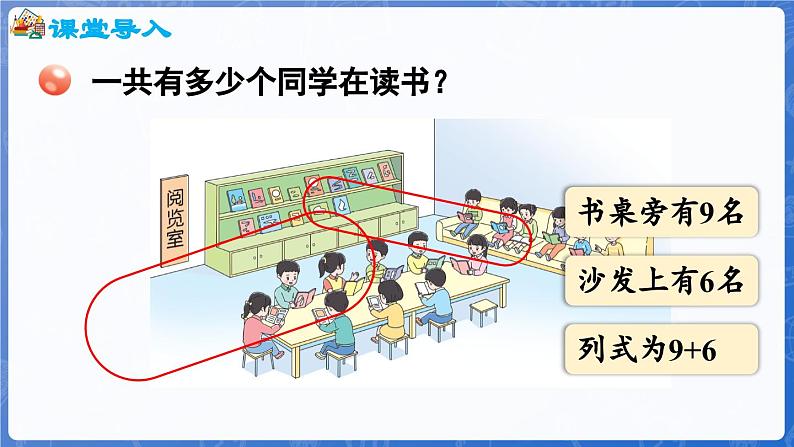 第5单元   我爱读书——20以内的进位加法 信息窗1   9加几（课件）-2024-2025学年一年级上册数学青岛版（2024）05